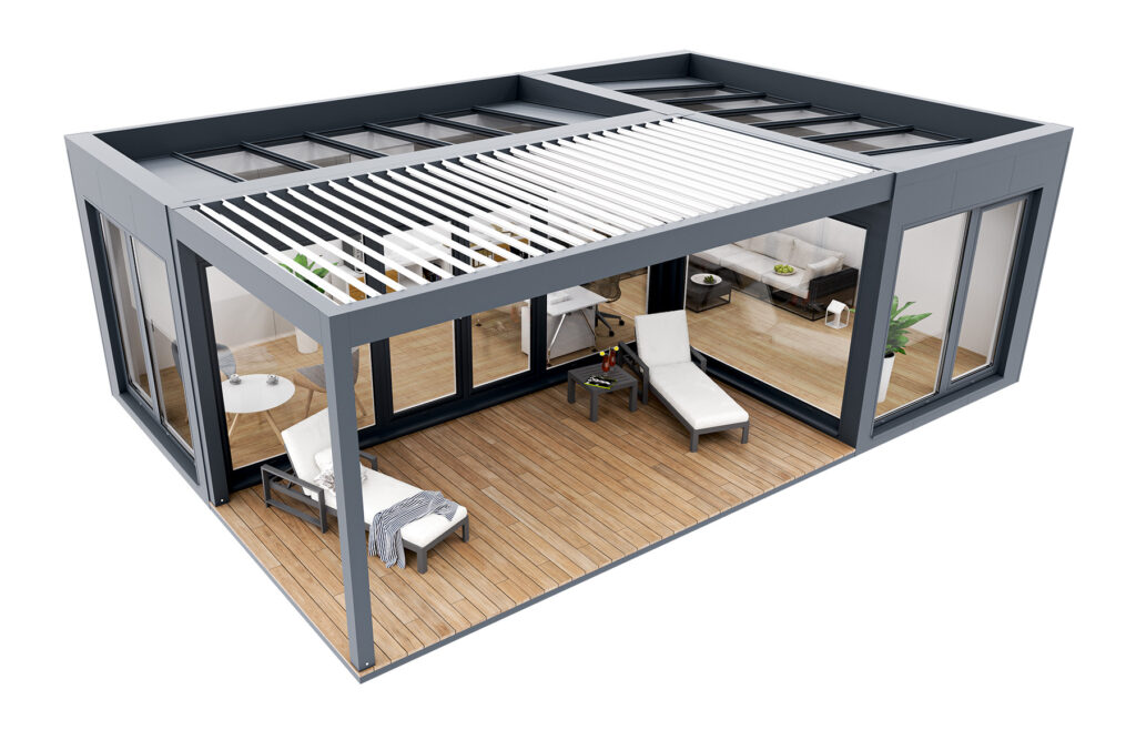 2 × ISO CUBE + Pergola